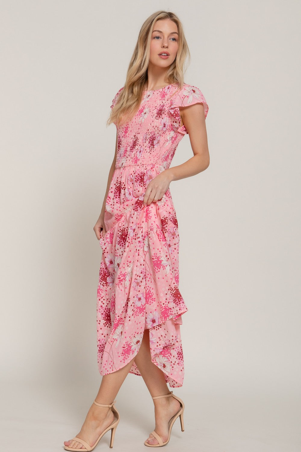 Smocked Charm Floral Dress